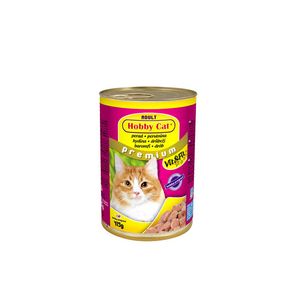 Hrana umeda la conserva pentru pisici adulte Hobby Cat, pasare, 415 g