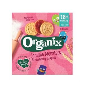 Biscuiti bio cu umplutura de capsuni si mere Organix , de la 18 luni, 64 g