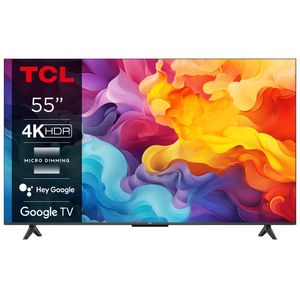 Televizor LED Smart Google TV TCL 55V6B, Ultra HD, clasa E, model 2024, 138 cm