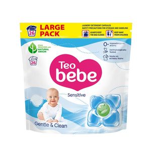 Detergent de rufe capsule Teo bebe Sensitive Gentle & Clean, 26 spalari