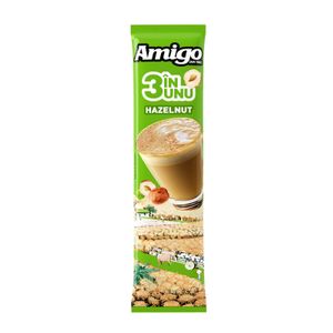 Cafea instant 3 in 1 cu aroma de alune de padure Amigo, 13 g