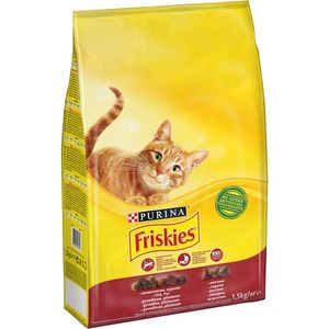 Hrana uscata pentru pisici adulte Purina Friskies, vita, pui si legume, 1.5 kg