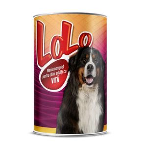 Hrana umeda pentru caini adulti Lolo, vita, 1.24 kg