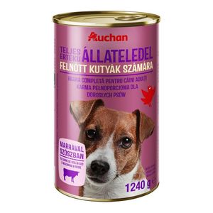 Conserva hrana umeda pentru caini Auchan cu vita, 1240 g
