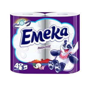 Hartie igienica Emeka Paradise, 3 straturi, 4 role