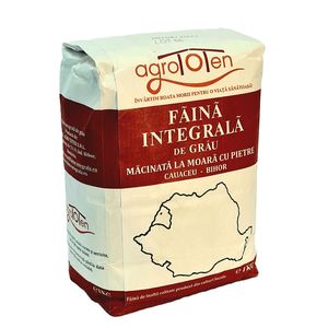 Faina integrala de grau macinata la Agro Toten Moara cu pietre, 1 kg