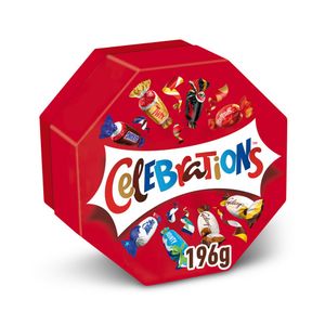 Selectie bomboane de ciocolata Celebrations Snickers, Mars, Bounty, Twix, Maltesers, Galaxy, 196 g