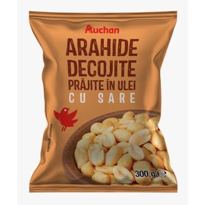 Arahide decojite cu sare prajite in ulei Auchan, 300 g