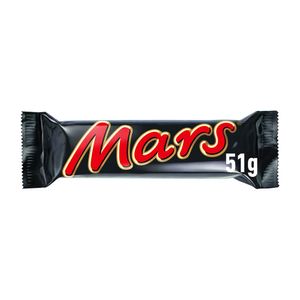 Baton ciocolata cu lapte cu miez de caramel si nuga Mars, 51 g