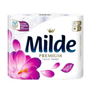 Hartie igienica Milde Ultra Thick and Absorbent Relax Purple, 3 straturi, 4 role