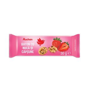 Baton cu nuca si capsune Auchan, 30 g