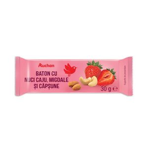 Baton cu caju, migdale si capsune Auchan, 30 g