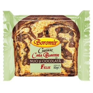 Felie de cozonac cu nuci si ciocolata Boromir, 80 g