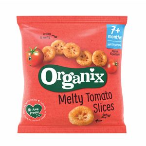 Snack bio din porumb Organix cu rosii si morcovi, de la 7 luni, 20 g