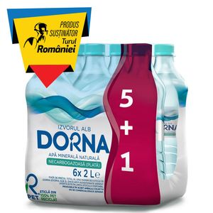 Apa minerala naturala plata Dorna Izvorul Alb, 5+1 x 2 l