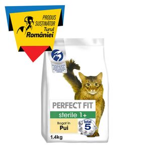 Hrana uscata pentru pisici sterilizate Perfect Fit, curcan, 1.4 kg