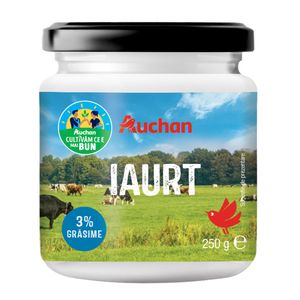 Iaurt natur Auchan, 3% grasime, 250 g