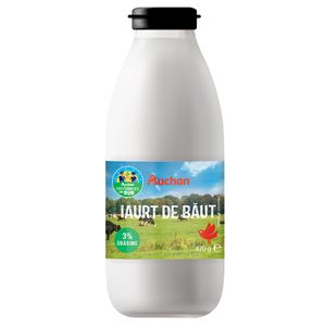 Iaurt de baut Auchan, 3% grasime, 470 ml