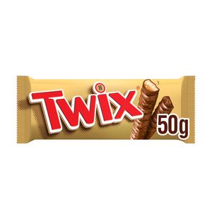 Baton cu biscuite si caramel invelit in ciocolata cu lapte Twix, 2 x 25 g