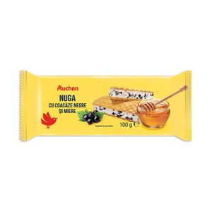 Nuga cu coacaze si miere Auchan, 100 g
