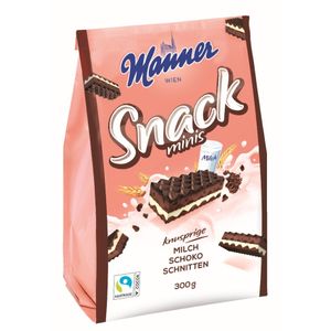 Napolitane cu lapte si crema de cacao Manner, 300 g