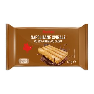 Napolitane spirale cu crema de cacao Auchan, 52 g