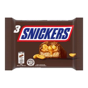 Baton ciocolata cu lapte si arahide proaspat prajite Snickers, 3 x 50 g