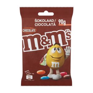 Bomboane de ciocolata cu lapte M&M's Chocolate, cu glazura crocanta si colorata, 90 g