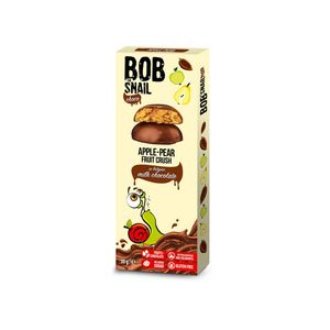 Ciocolata cu umplutura de mere si pere Bob Snail, 30 g