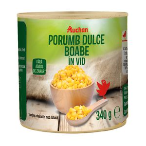 Porumb dulce Auchan, boabe, 340 g
