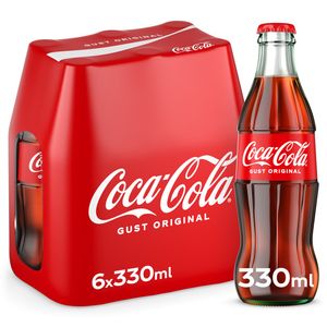 Bautura carbogazoasa Coca-Cola Gust Original, sticla, 6 x 0.33 l