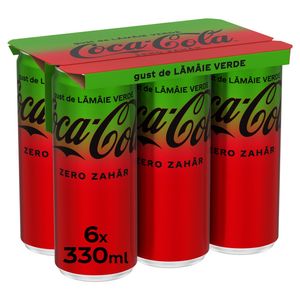 Bautura carbogazoasa Coca-Cola Zero Lime, doza, 6 x 0.33 l