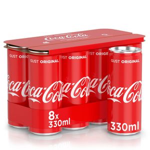 Bautura carbogazoasa Coca-Cola Gust Original, doza, 8 x 0.33 l