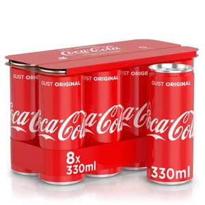 Bautura carbogazoasa Coca-Cola Gust Original, doza, 6+2 x 0.33 l