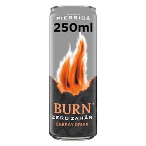 Bautura energizanta de piersica Burn Zero, 0.25 l