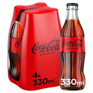 Bautura carbogazoasa Coca Cola Zero Zahar, 4 x 0.33 l