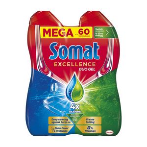 Detergent lichid pentru masina de spalat vase Somat Excellence Duo Gel, 60 spalari