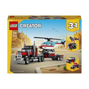 LEGO Creator 3 in 1 - Camioneta-platforma cu elicopter 31146, 270 piese