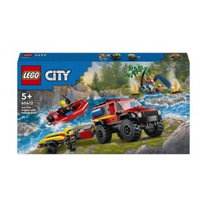 LEGO City - Camion 4x4 si barca de pompieri 60412, 301 piese