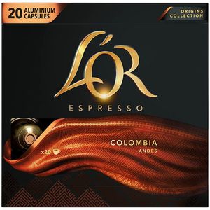 Capsule cafea L'Or Espresso Columbia, compatibile Nespresso, 20 capsule