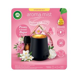 Difuzor de parfum cu uleiuri esentiale Air Wick Aroma Mist Echilibru Bujor & Iasomie, 20 ml