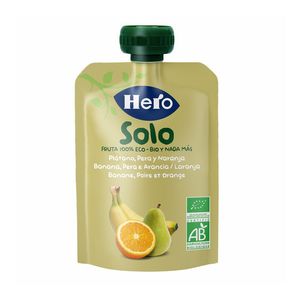 Piure eco cu banana, portocale si para Hero Solo, 4 luni +, 100 g