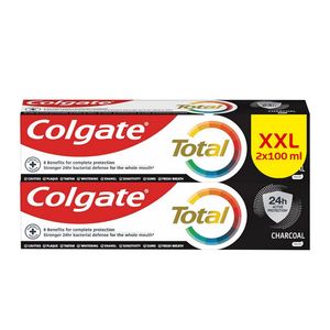 Pasta de dinti Colgate Total Charcoal & Clean pentru protectie si curatare completa, 2 x 100 ml