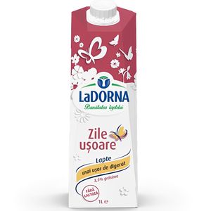 Lapte de consum integral LaDorna, fara lactoza, 3.5% grasime, 1 l