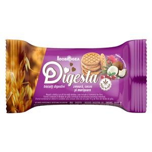 Biscuiti digestivi cu zmeura, cocos si merisoare Digesta, 84 g