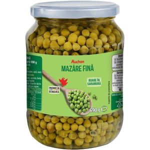 Mazare fina boabe in saramura Auchan, 690 g