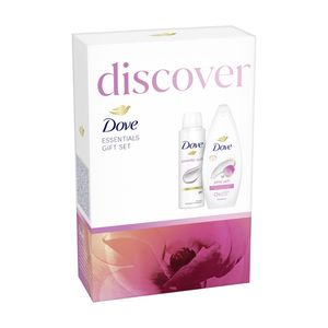 Set pentru cadou: Gel de dus Petal Soft, 250 ml + Deodorant spray Dove Powder Soft, 150 ml