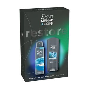 Set pentru cadou Dove Men+Care Advanced: Spray Clean Comfort, 150 ml + Gel de dus  Comfort, 250 ml