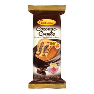 Cozonac Boromir cu crema de ciocolata, rom si rahat, 550 g