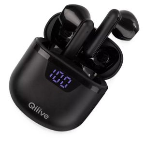 Casti fara fir True Wireless Stereo Qilive Q.1342, Bluetooth 5.3, Noise cancelling, microfon incorporat, negru